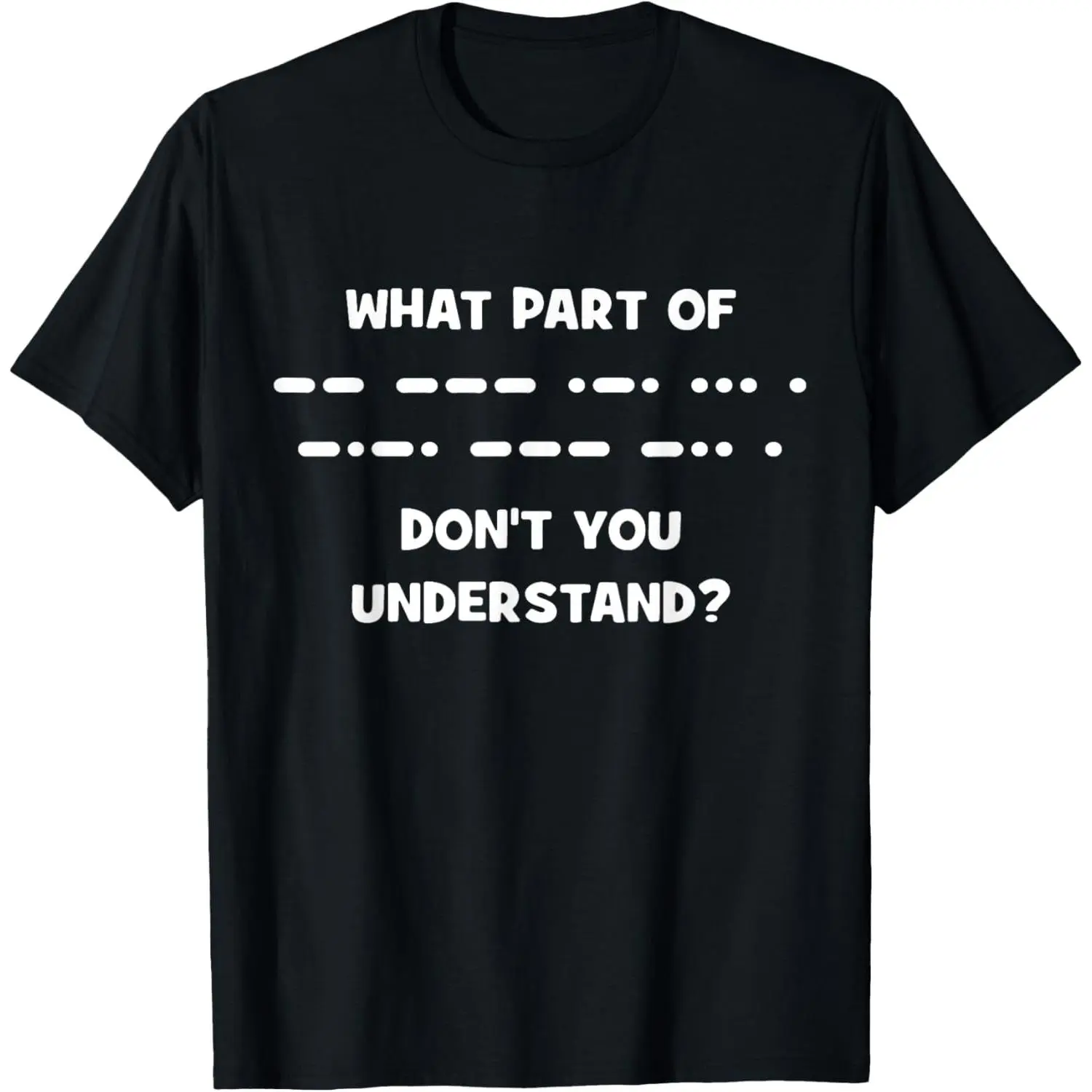 Men's Funny Morse Code Graphic T-Shirt, Casual Short Sleeve Fashion Top in 100% Cotton, Breathable Ham Radio Streetwear, Tshirt