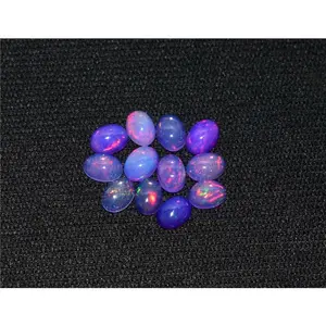 A+++ 12Pcs Natural Ethiopian Purple Opal Fire Opal Loose Gemstone cabochon S0999