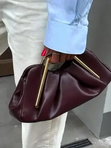 CYX A niche design lightweight high-end handbag, exquisite and soft pleated design cloud bag, small and easy to carry, accommodating personal items, suitable for daily commuting, gatherings, Fashion Elegant Handbag