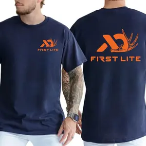 First Lite Logo Hunting Tshirt – Orange Antler Graphic Tee, Unisex Fall Tee, Deer Season Outfit, Outdoor Camo Style for Hunters, Hunting Clothing For Men
