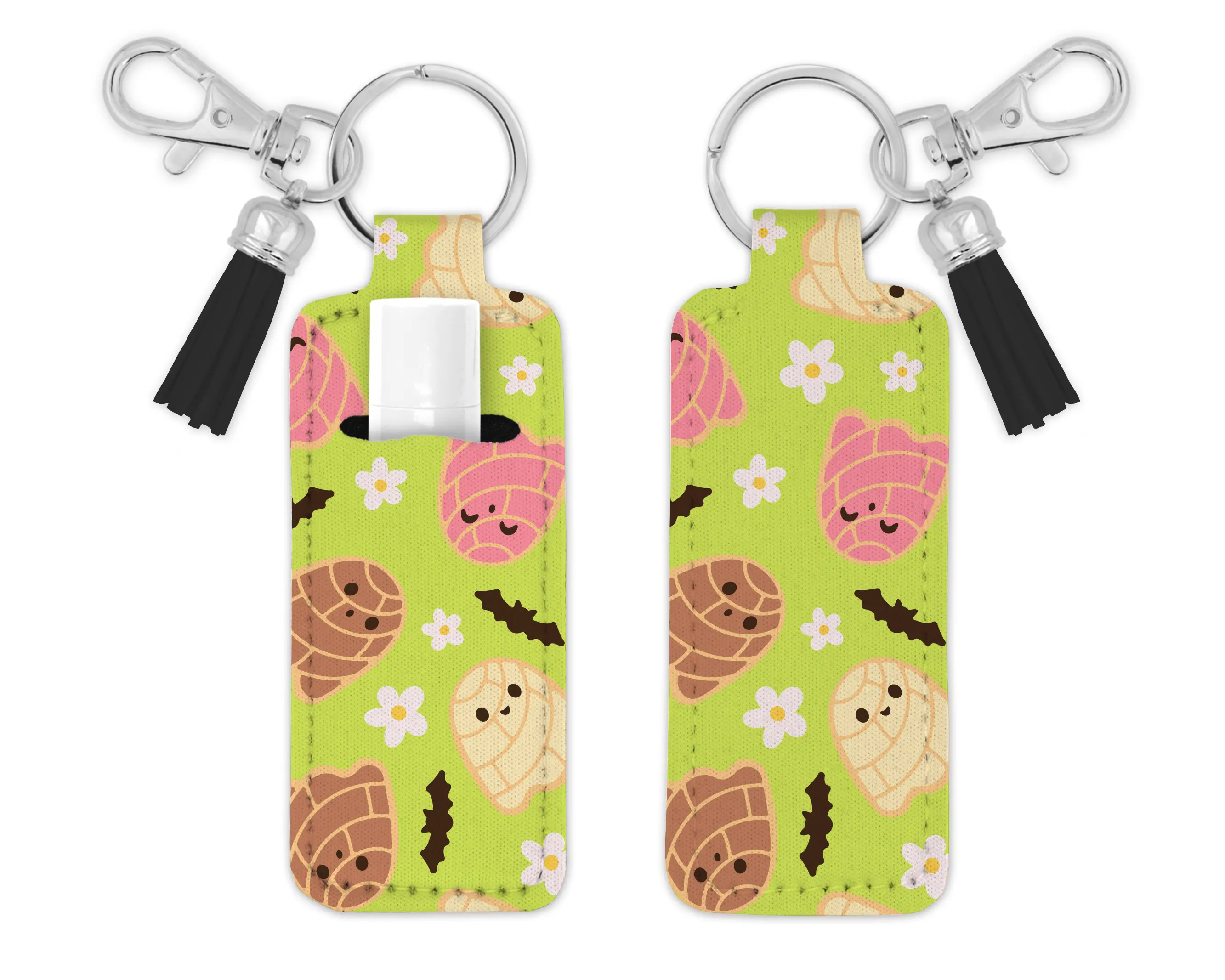 Concha ghost lip balm holder keychain