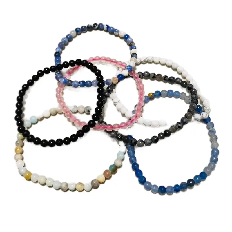 Natural Crystal Bracelets - Pulseras de Cuarzos Daily Engagement  - Small Beads Size - Minerals Jewelry