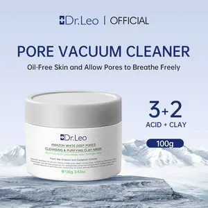 Dr. leo Canadian Glacier Clay White Mud Deep Pore Cleansing and Detoxifying facial mask - Face and Body Pure facial mask - (100ml/3.85oz) Skincare Comfort Skin Repair