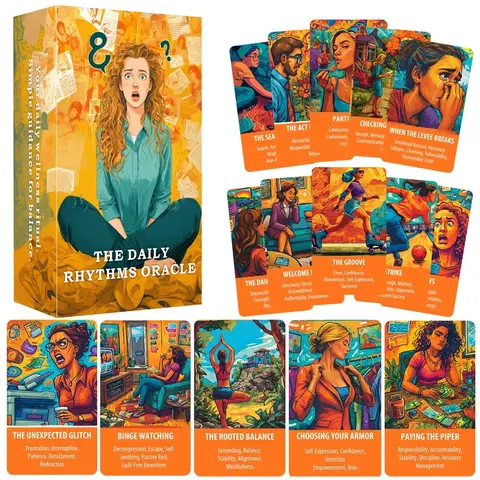 56 Cards The Daily Rhythms Oracle Deck, 13x8 Cm, Build Inner Connection Understanding Life Changes Card Game, Spiritual Insight Card Games, Card Games For Teens