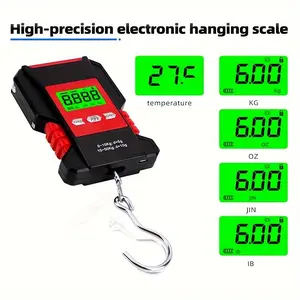 110.23LB Portable Fishing Scale Digital Recharged Hanging Hook Scales for Courier Hunting Luggage Home Weighing 59.06inch Tape