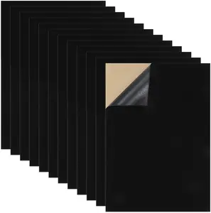 Caydo 12PCS Black Self Adhesive Felt Sheets, Soft Velvet Sticky Back Felt for Jewelry Box and Drawer Liner, Art and Craft Making(A4 Size)