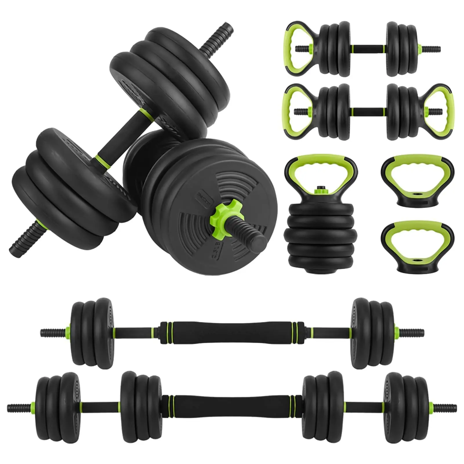Garvee Upgraded 66LB Adjustable Weight Set, 4-In-1 Free Weights Used As Dumbbells, Barbells, Kettlebells, Push Up Stand, Exercises & Fitness Weight Sets for Women & Men for Home Gym