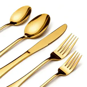 40-Piece Flatware Sets, Silverware Set for 8, Durable Stainless Steel Tableware in Ergonomic Design Size and Weight, Kitchen Utensils Set with Steak Knives, Rust-proof, Dishwasher Safe