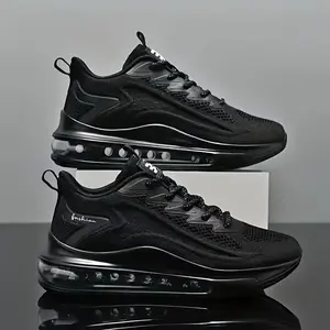 Men's Stylish & Comfortable Sneakers - Breathable Mesh, Non-Slip, Shock-Absorbing with Air Cushion Technology, Durable PVC Sole for Outdoor Walking, Running & Jogging - Casual Lace-Up, All-Season WearGift