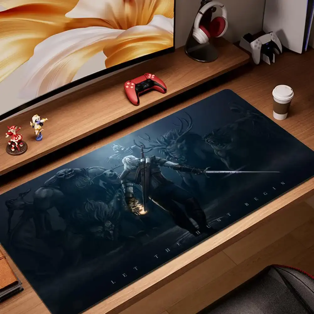 The Witcher Let The Hunt Begin Gamer Mouse Pad, Keyboard Mat, The Witcher Gaming Desk Mat, The Witcher Let The Hunt Begin Video Game Playmat For Computer Accessories, Gift For Gamers