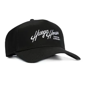 Huega House Retro Script Snapback Hat - Black