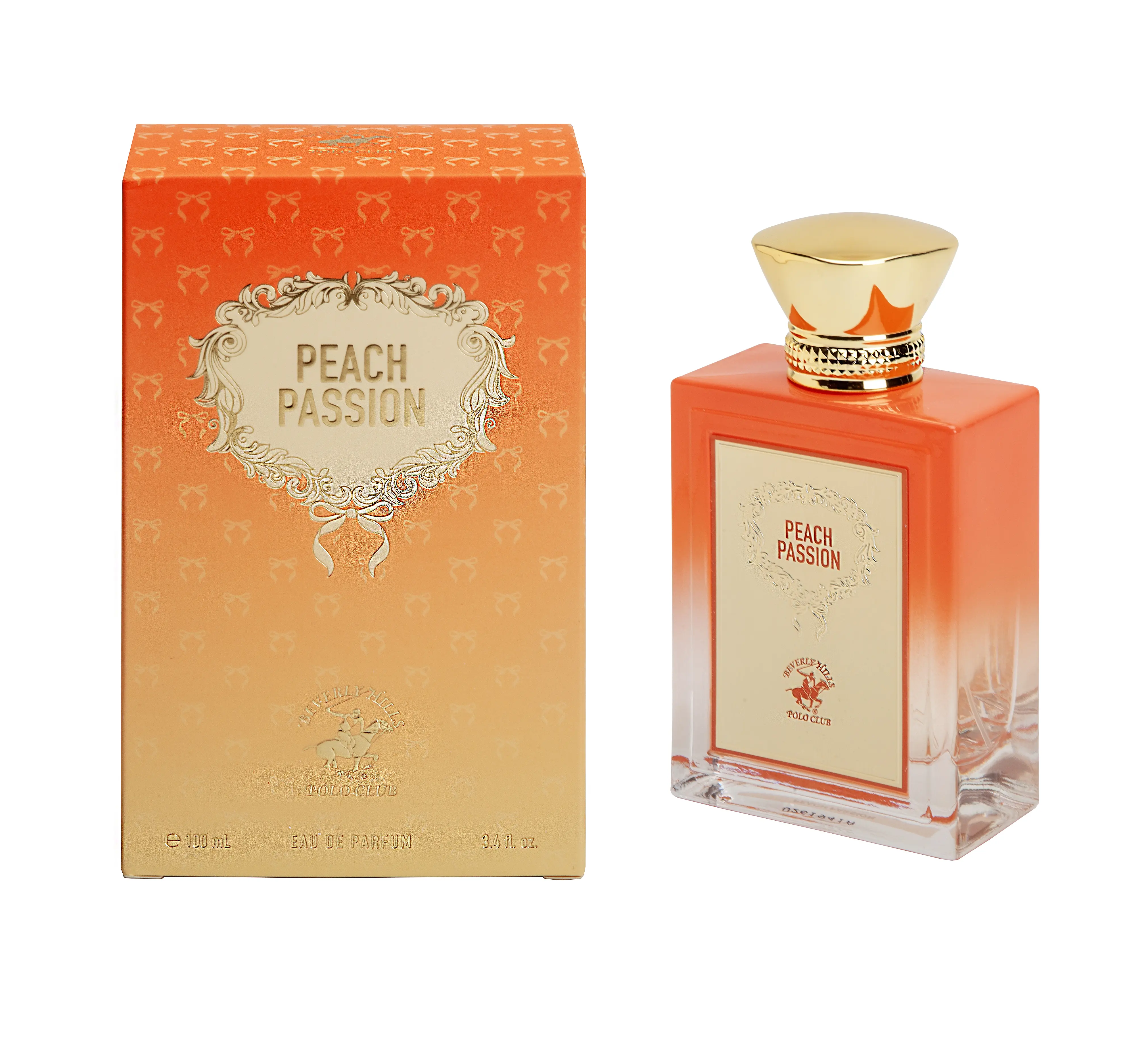 Beverly Hills Polo Club | Peach Passion Gourmand 3.4oz / 100ml Eau de Parfum Spray for Women – Long-Lasting All-Day Scent | Ideal for Everyday Wear, Date Nights, or Special Occasions