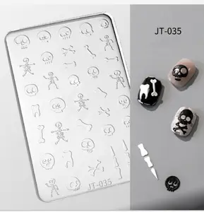 3D Nail Charm Mold JT-35 Skeleton — Seasonal Silicone Mold for 3D Nail Art