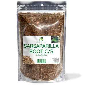 Herb To Body Sarsaparilla Root C/S | Cut & Sifted | Smilax Medica | Wildcrafted 4oz Beverage Tea