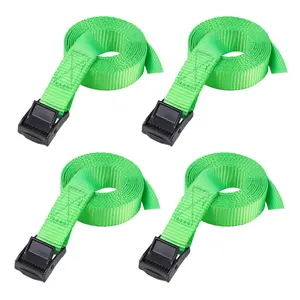 Lashing Straps With Buckles Adjustable Cam Buckle Tie Down Cinch Strap Green