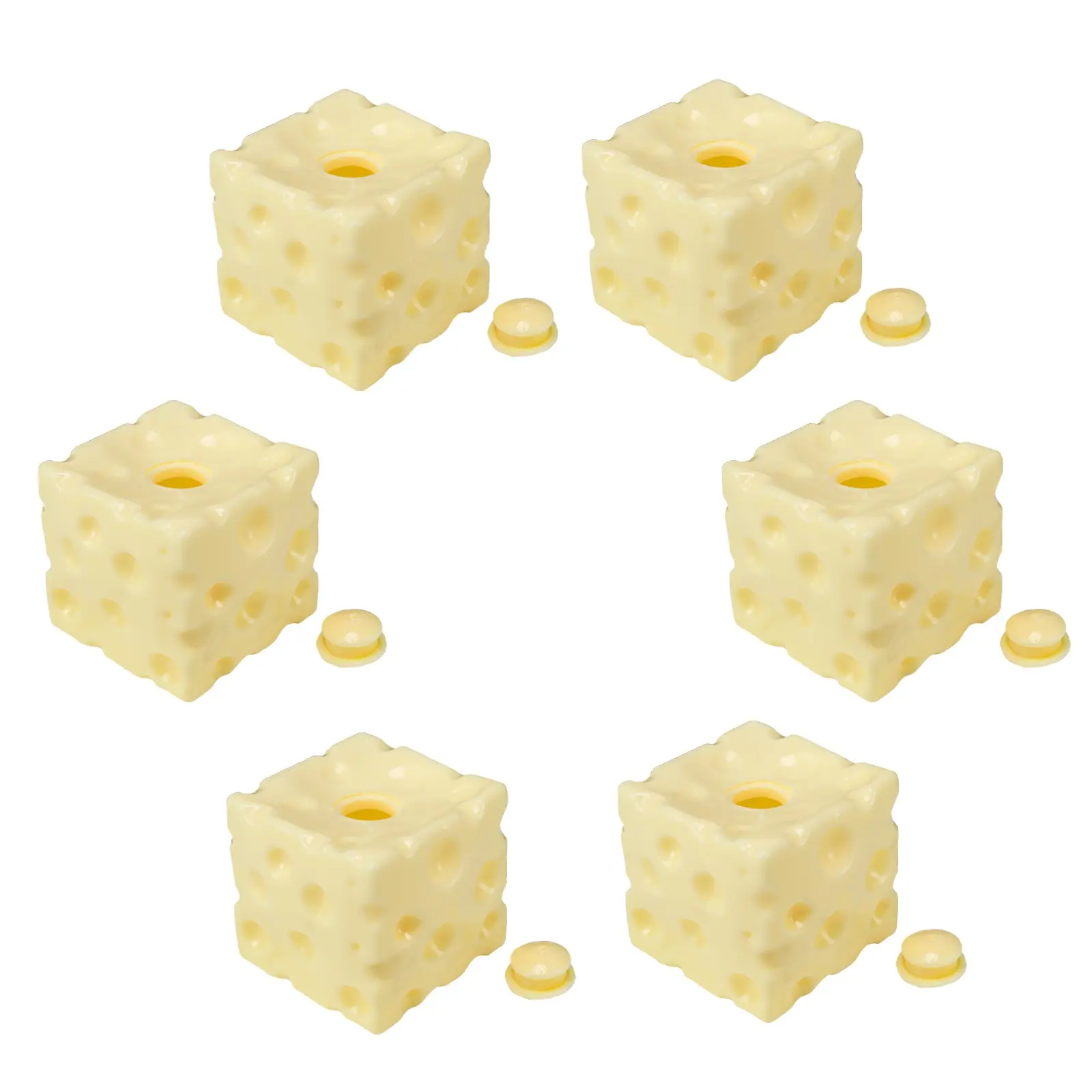 6 Pcs DIY Handmade Cheese Ball Making Kit, Stress Relief Craft Set, Creative Decoration Accessories, Fun Food-Shaped Toys, Squishy Cheese Block