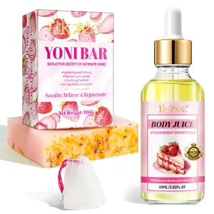 2counts Strawberry Private Essential Oil and Soap Set, Bath Cleansing and Care Essence for Personal Hygiene, Nourishing Skin Treatment