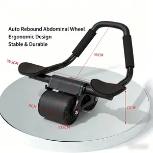Automatic rebound abdominal wheel with phone holder, abdominal muscle wheel, dual-wheel design, stable structure, suitable for home fitness