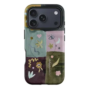 BURGA Naturesi Phone Case for iPhone 11–17 Pro Max Plus Air – Retro Cloud Aesthetic Phone Case, Cute Airy Sky Design, Shockproof Protective Cover, MagSafe & Wireless Charging Compatible Gift for Her
