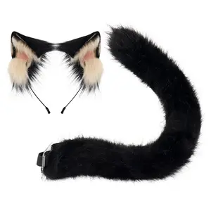 Realistic Fox Ears and Tail Set, Anime Convention Cosplay Props, Animal Ears and Tail Accessories, Halloween Party Costume Decorations