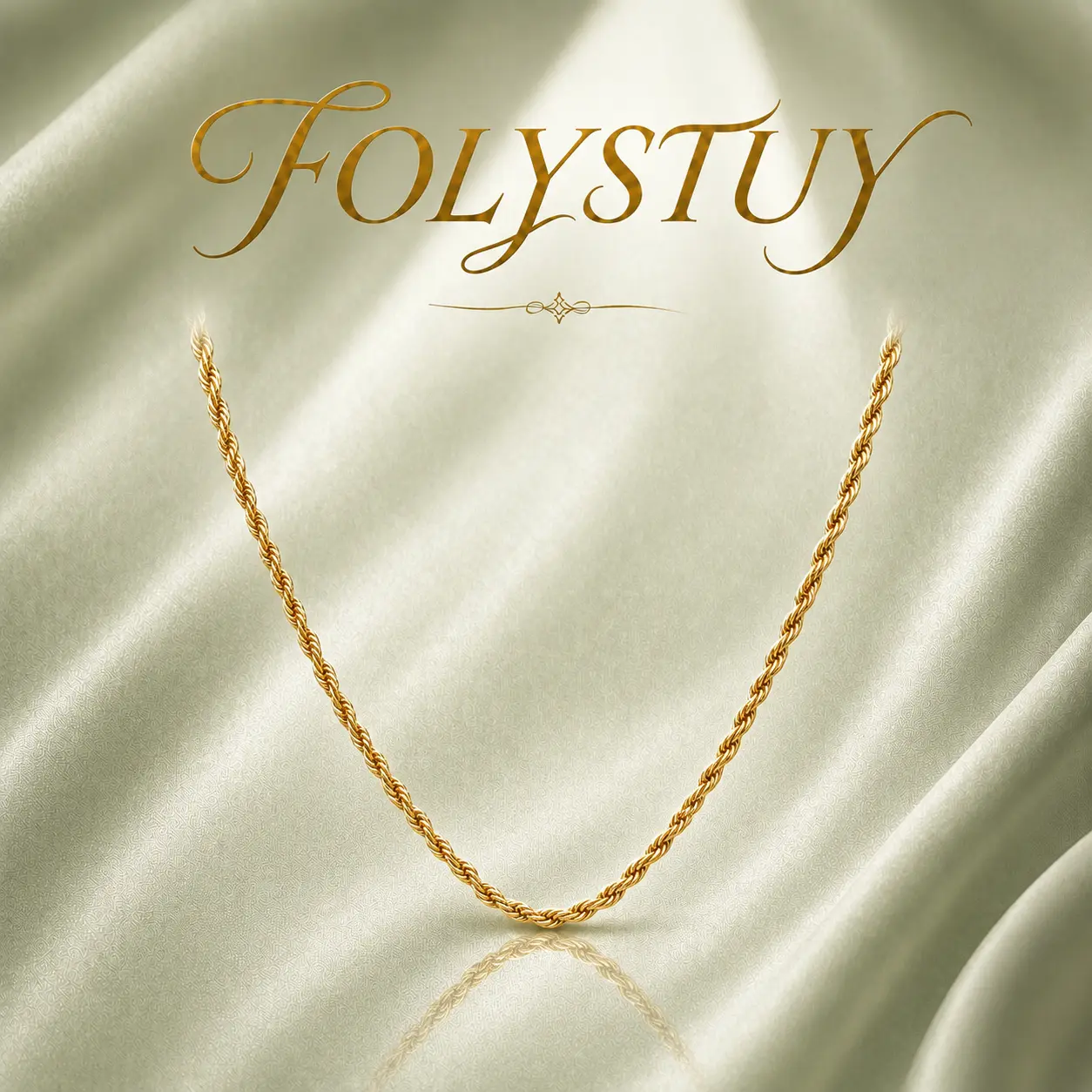 [FOLYSTUY (Y109)] Classic Thin Twisted Rope Chain Necklace Sleek Minimalist Braided Rope Link Necklace