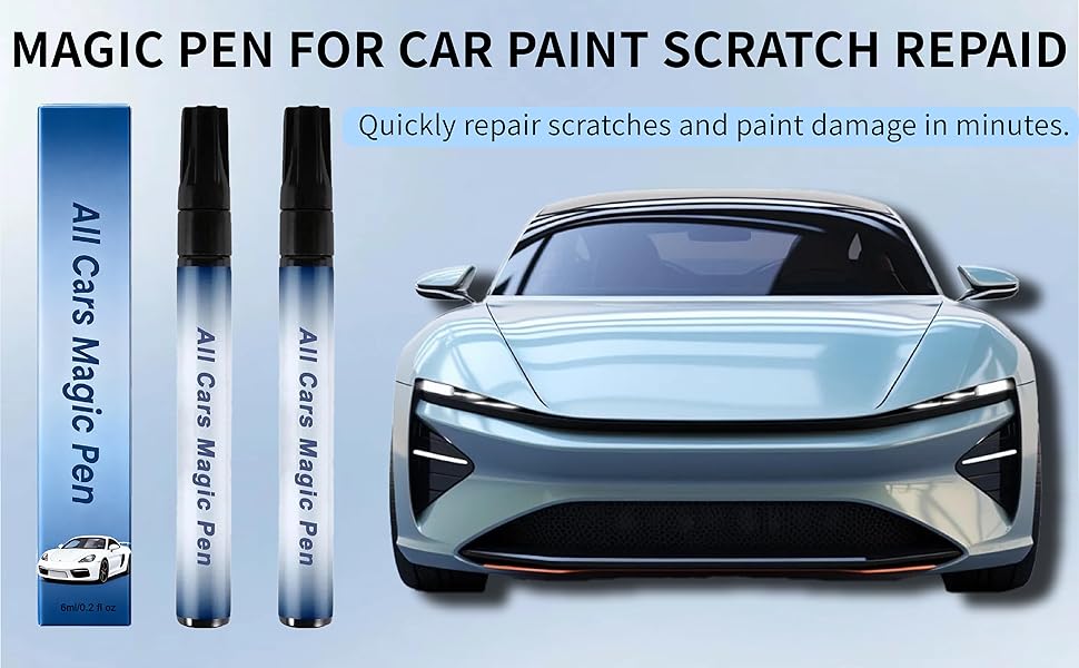 All Car Scratch Remover Pen - Car Paint Scratch Repair Kit, Waterproof Touch Up Pen for Quick Automotive Scratch Removal, On-The-Go Repair Stick for All Vehicle Colors (2pcs)
