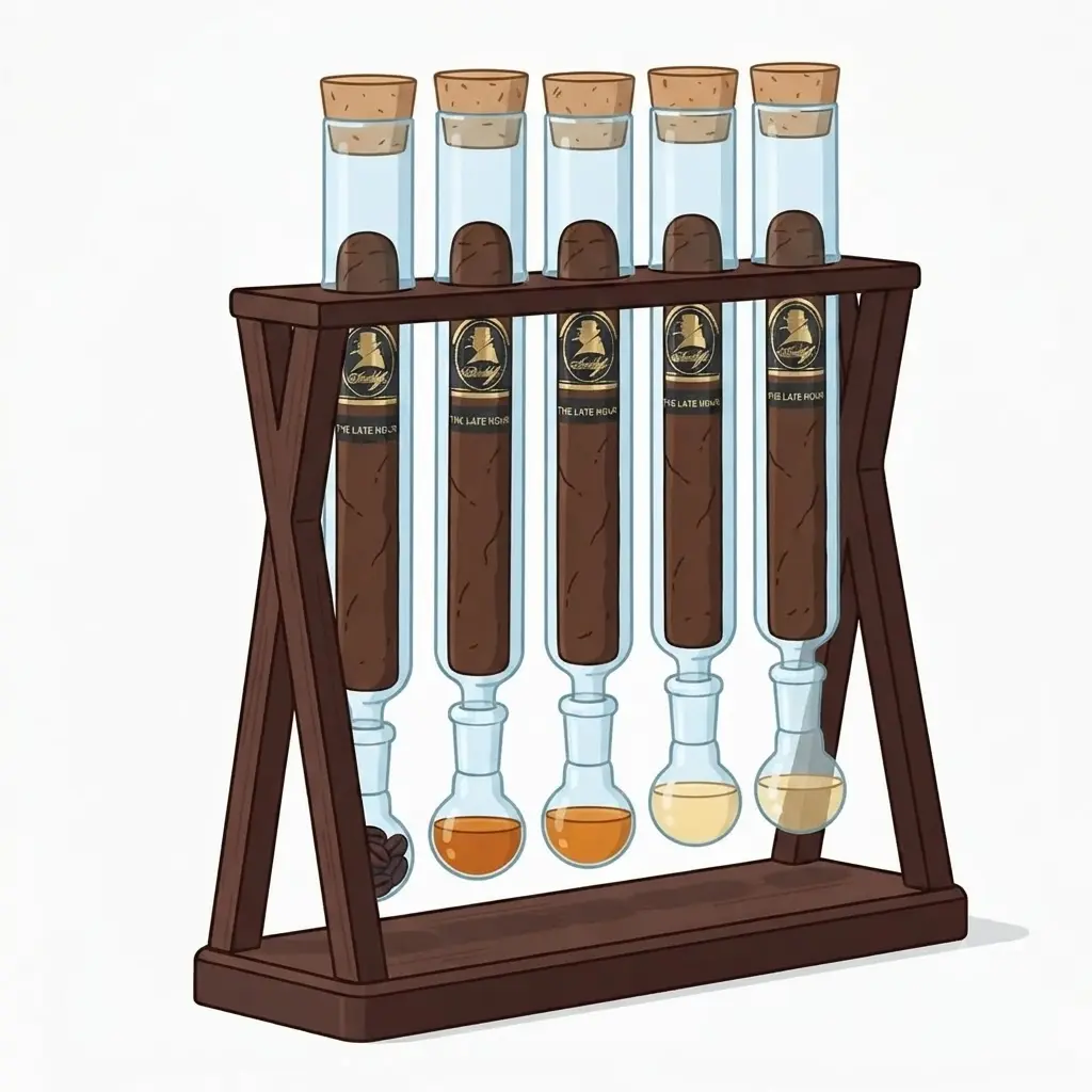 Handmade Cedar Wood Display, Borosilicate Glass Tubes, Handmade Wooden Base DIY Aromatherapy Glass Tube Kit Humidor ，Home & Office Display，Gift for Menn Lovers (5 tubes)