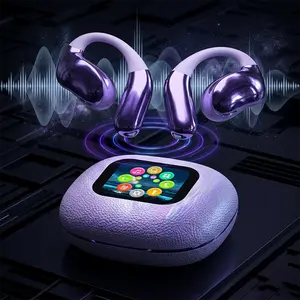 OWS Open Ear Wireless   Smart Touchscreen Charging Case, High-Fidelity Sound Bluetooth Earphones, Premium Bass Sports Headphones for iPhone & Android ENC Headset Assistant Voice Earbuds Hybrid Detachable