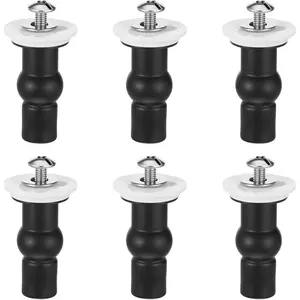 6 Pcs Toilet Seat Bolts with Nuts Universal Toilet Seat Hinge Screws Bolts Replacement Kit Rubber Top Nuts Easy Installation Toilets Seats Screws Fastener For 14-16mm Hole