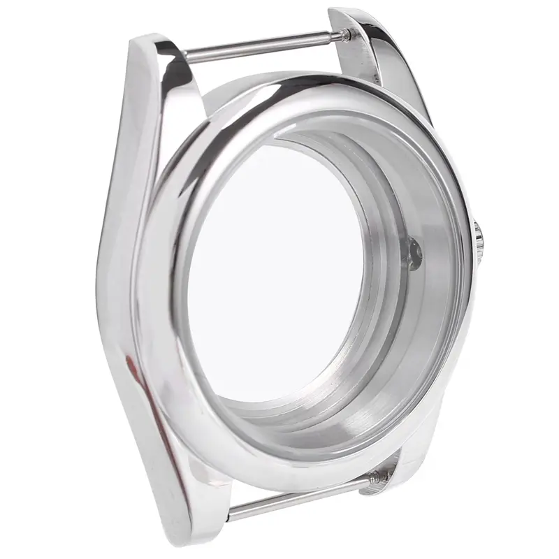 Motorcycle Mirror Accessory 39Mm Stainless Steel Polished Case, Sapphire Glass, Transparent Back Cover, 28.5mm-29.3mm Spec, Fit NH35/NH35A, NH36, 821a, ETA2824 Movements, Polished Metal, 20Mm