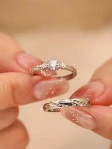 Couple Ring Set, Simple Design, High-Quality Material, Perfect for Daily Wear & Special Occasions, Ideal Gift for Valentine's Day, Wedding Rings