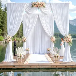 6 Panels 5x10FT Polyester Backdrop Curtains for Parties Wrinkle Free Backdrop Drapes for Birthday Party Wedding Photo Photography