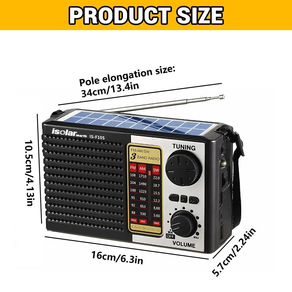 Portable Solar Emergency Radio MP3 Player with Strong Reception ...