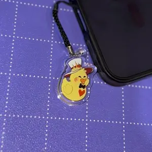 Fancy Demon Duck Phone Charm (1.5in) | Cute Rubber Ducky Kindle Charm, Cartoon Demon Hotel Charm, Take That Depression Hazbin Keychain Cellphone Smartphone