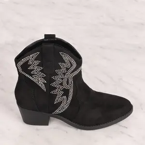 RONAN WOMEN'S BOOTIES RHINESTONE EMBELLISHED SLIP ON