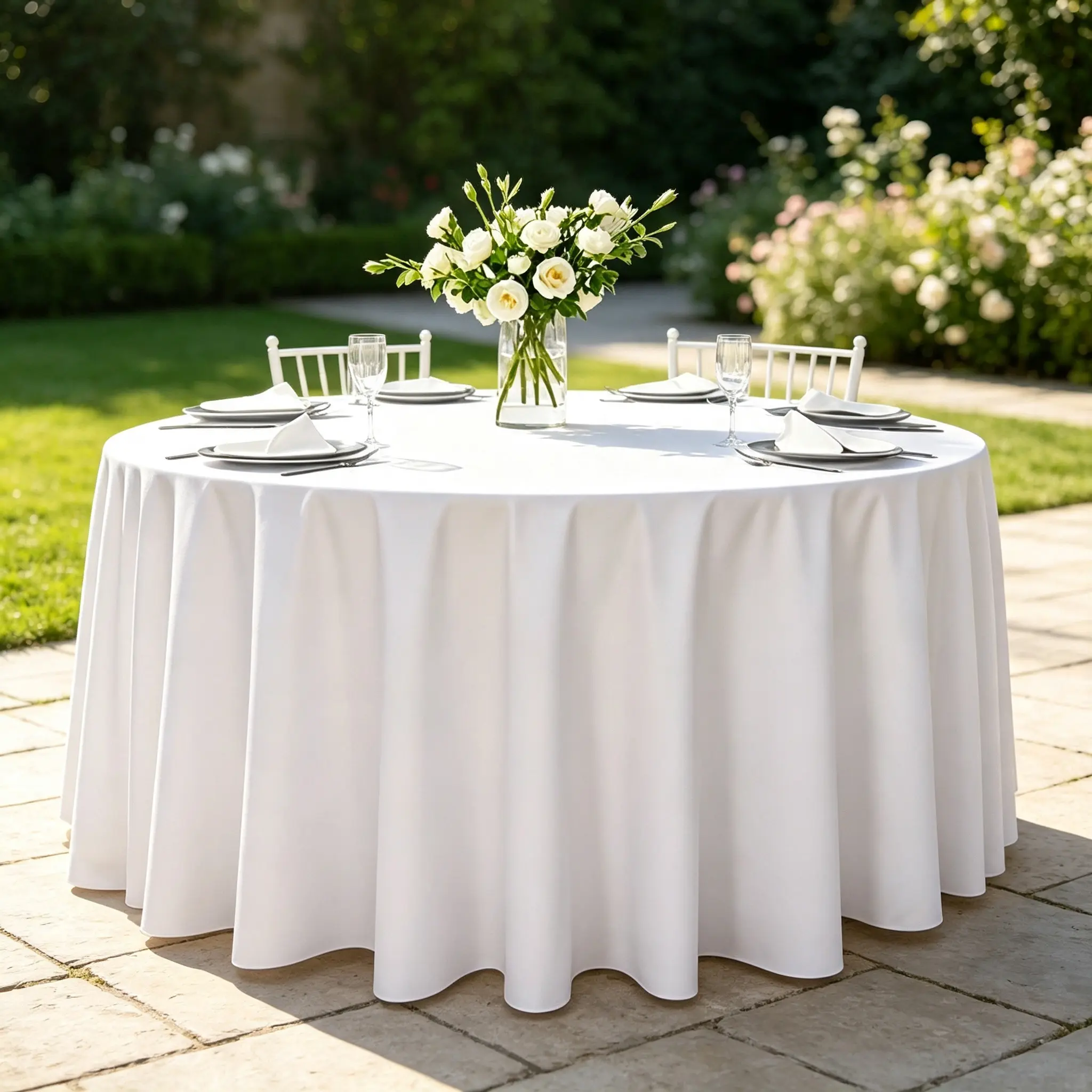 60in/120in brushed round tablecloth, wrinkle-resistant washable table cover, suitable for wedding receptions, Halloween decorations, anniversary parties, household items, and outdoor table decorations during holidays table decor