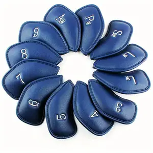 Golf Club Headcover Set, Golf Accessories, 12-Piece Iron Covers with Embroidered Labels, Fits Most Clubs, Available in 5 Vibrant Colors