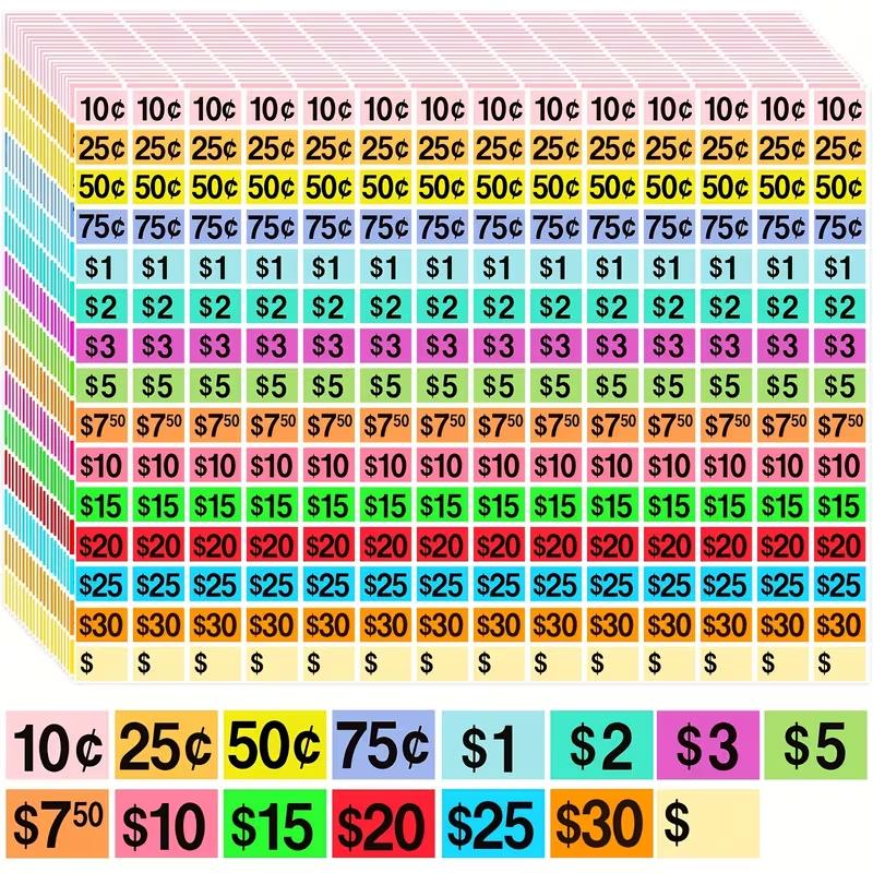 4200 Pcs Polka Dot Matte Self-Adhesive Price Tags Stickers Disposable Pricing Labels for Garage Sales Flea Markets  Yard Sales High Quality Matte Paper with Strong Adhesive Backing