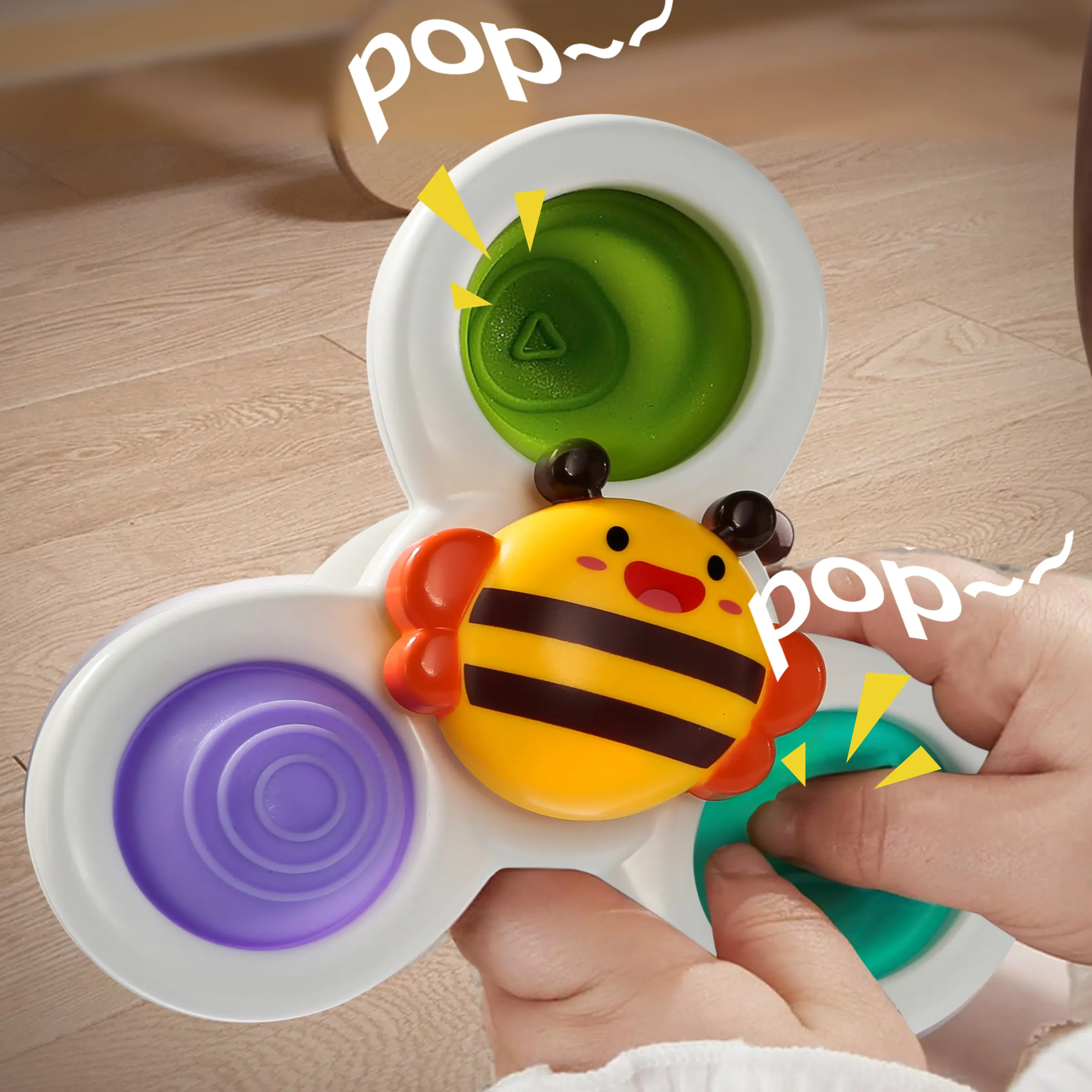 Baby Teething Toy Set, Sensory Teether, Suction Rotating Gyroscope, Stress Relief Tabletop Toy, Bath Shower Toy, Play, Kids Gift, School Decor, Easter Festival Present