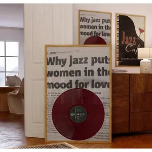 Cherry Red Vintage Jazz Poster Retro Music Art Print For Old Money Aesthetic Vinyl Record Wall Art For Femme Fatale Vibe