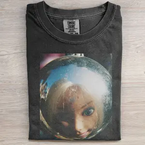 Baby Doll in Bubble Shirt, Funny Relatable Meme Graphic Tee, Weirdcore Lo-Fi Streetwear Top, Distorted Fashion Figure Top