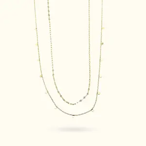 Gold Disk Station Necklace