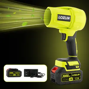 LOZLIN Cordless Leaf Blower High-Thrust Powerful Turbine Handheld Snow Blower Leaf Blower Lightweight Design 2600mAh Battery Ideal for Garden Maintenance ＆ Car Drying