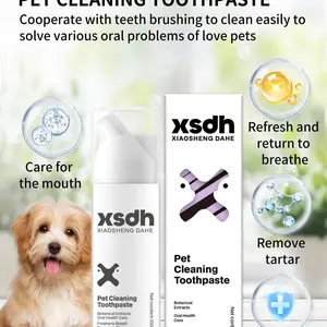 Pet Cleaning Toothpaste with Probiotics, Edible, Freshens Breath, Removes Stains and Tartar, Whitens Teeth, Suitable for Cats and Dogs