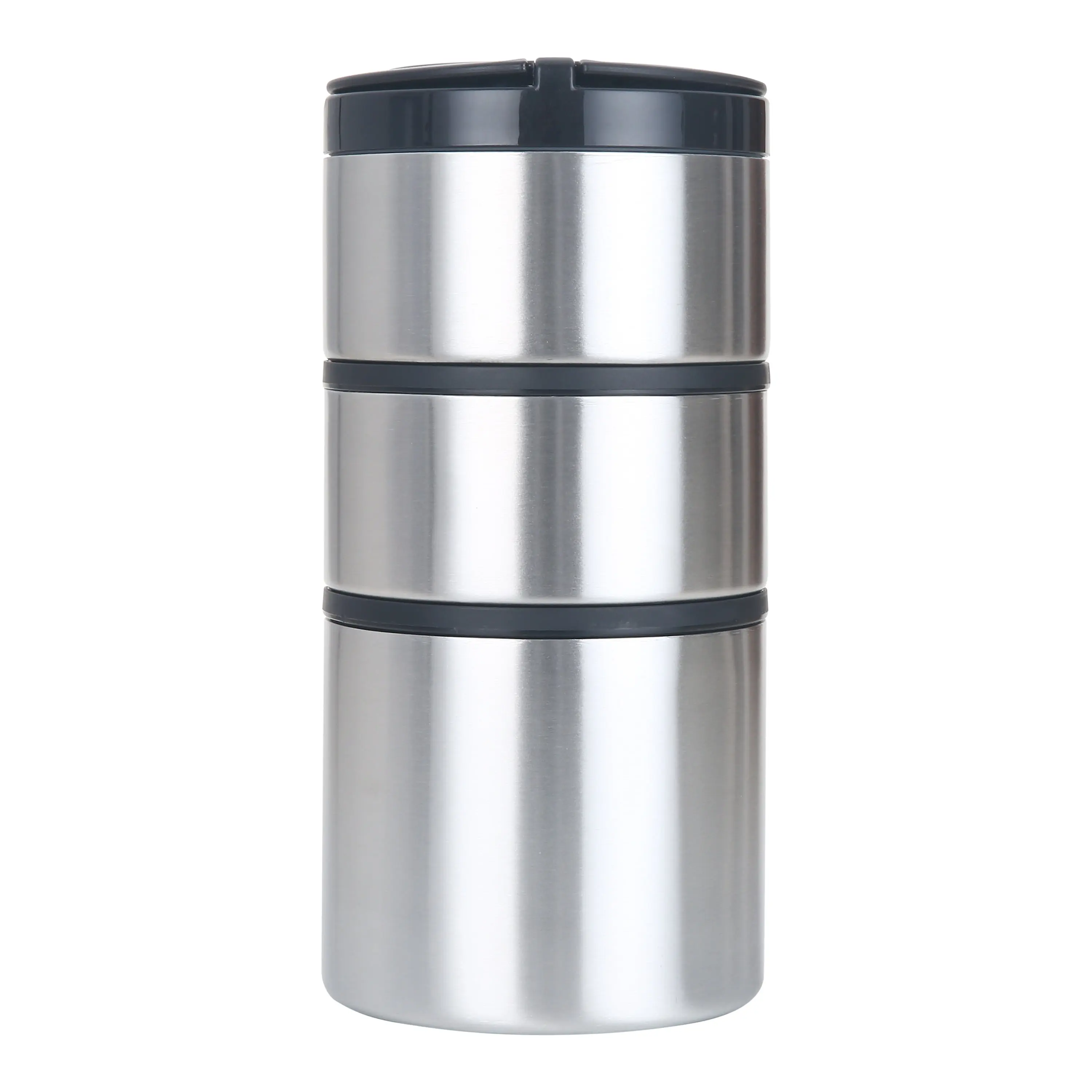 Mainstays Stacking Food Jar Insulated Food Storage Container, Stainless Steel, Round, 41 oz, Ideal Use for Workday Meals and Travel to Keep Meals Hot and Cold