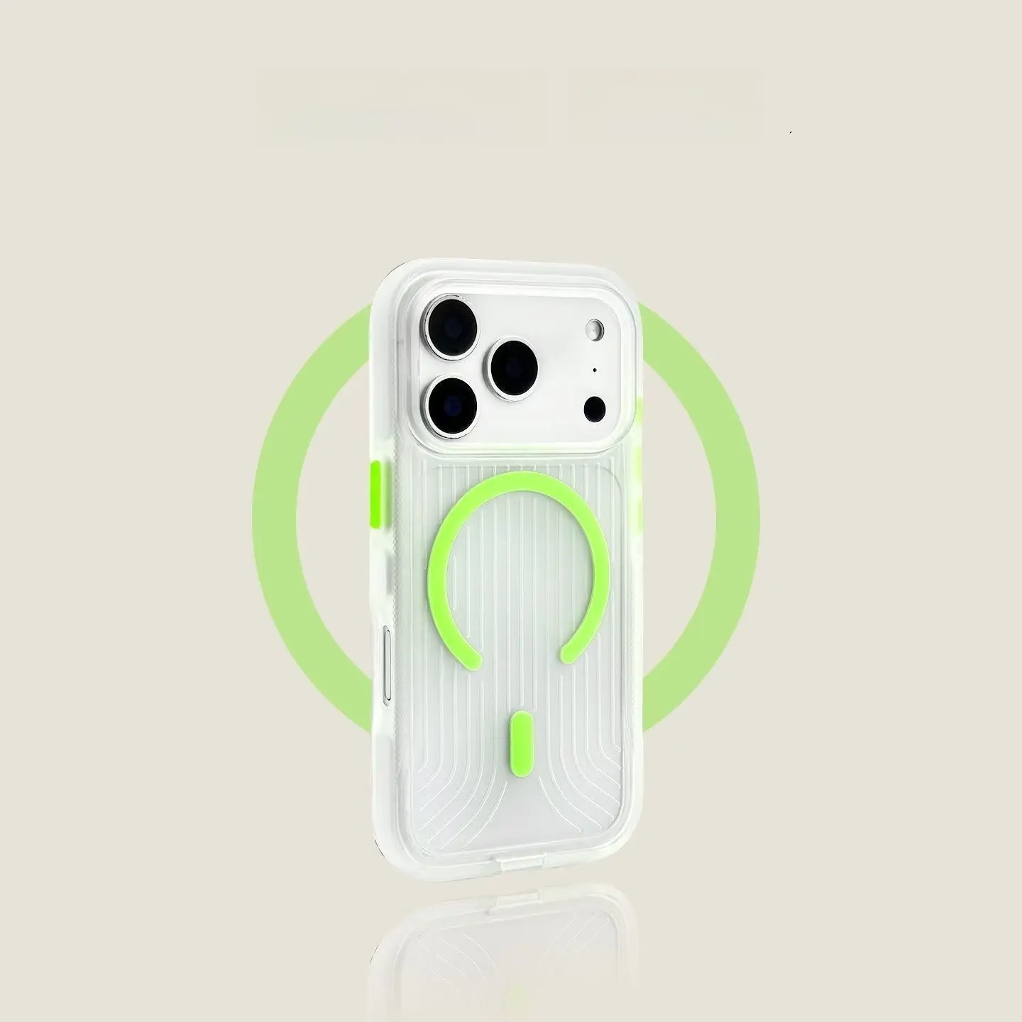 Wave Texture 2-Tone MagSafe Magnetic Phone Case for iPhone 17/16/15/14/13 Pro Max, Large Raised Camera Cutout, Shockproof, Anti-Fingerprint, Matte Translucent Cooling Protective Unisex Cell Phone Cover
