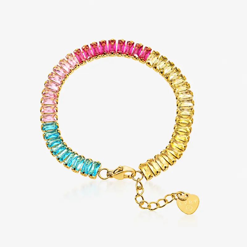 EVRY JEWELS Gold or Silver Plated Women's Frost Beam Tennis Bracelet