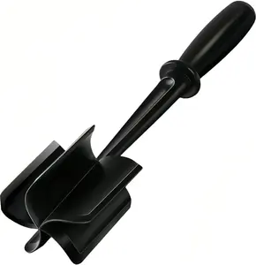 Meat Chopper and Ground Beef Masher, 5-Blade Heat-Resistant Nylon Kitchen Tool, Ideal as a Hamburger Smasher, Potato Masher and Taco Meat Prep Tool, Dishwasher Safe, Black