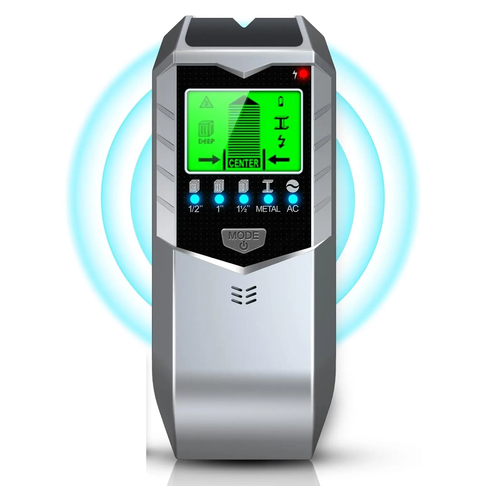 5-in-1 Wall Scanner Stud Finder, High-Accuracy Stable Electronic Detector with Center & Edge Detection for Locating Wood/Metal Studs, AC Wires, Joists, Pipes (5-in-1 model, inches-compatible)