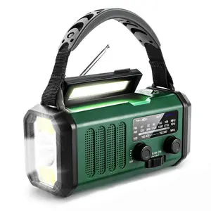 Solar Emergency Radio, 10000mAh Hand Crank Radio, NOAA AM FM Weather Radio with Flashlight & Reading Lighting Lamp, Phone Charger for Emergency